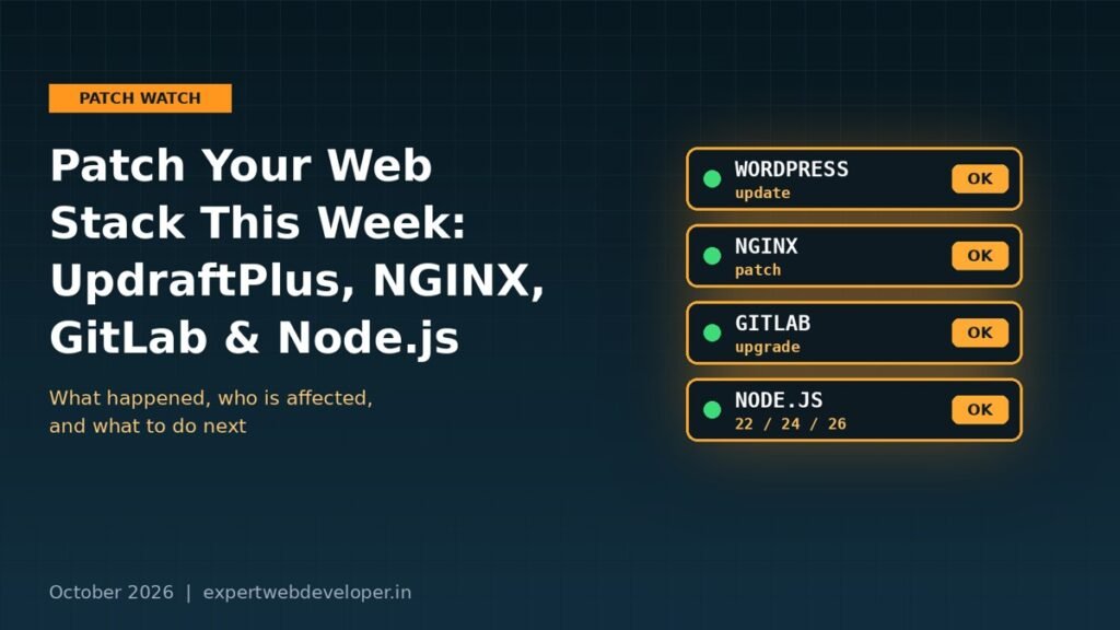 Web Stack Security Patches This Week: UpdraftPlus, NGINX, GitLab and Node.js