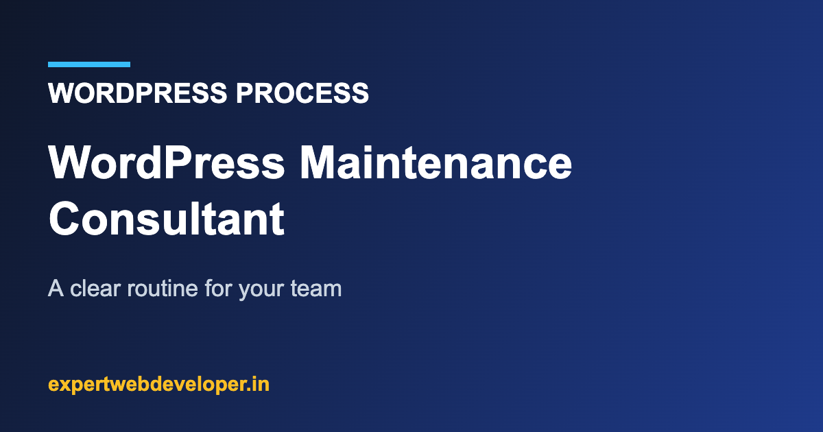 WordPress maintenance consultant reviewing updates, backups and security